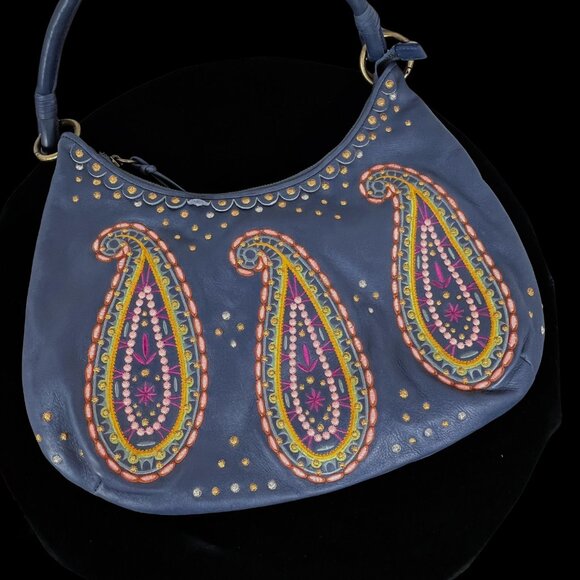 Isabella Fiore Hobo Leather Embroidered Bag 🎉3X Host Pick🎉 - Picture 6 of 16